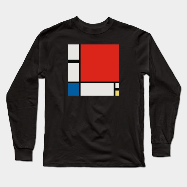 Composition II in Red, Blue, and Yellow - Digital Version Long Sleeve T-Shirt by warishellstore